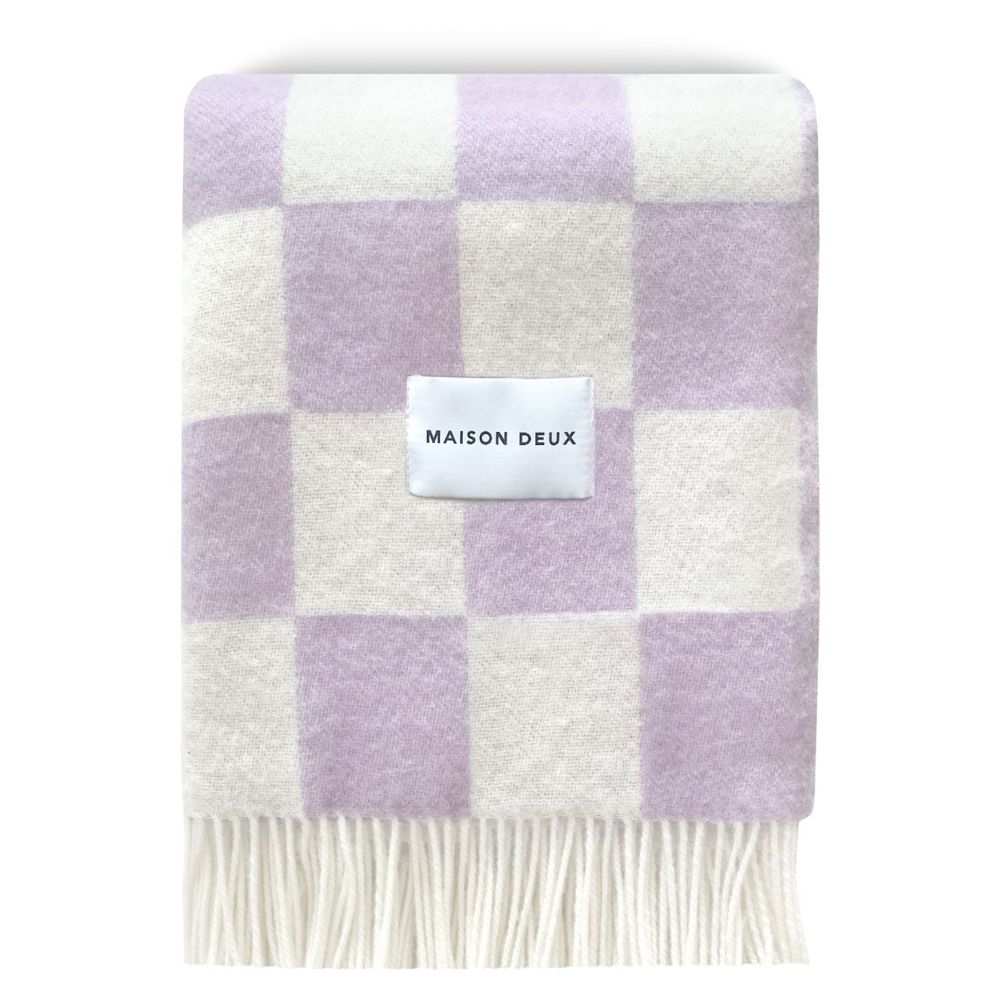 Blankets & Plaids | Checkerboard Blanket Purple And White Blankets & Plaids Blankets & Plaids