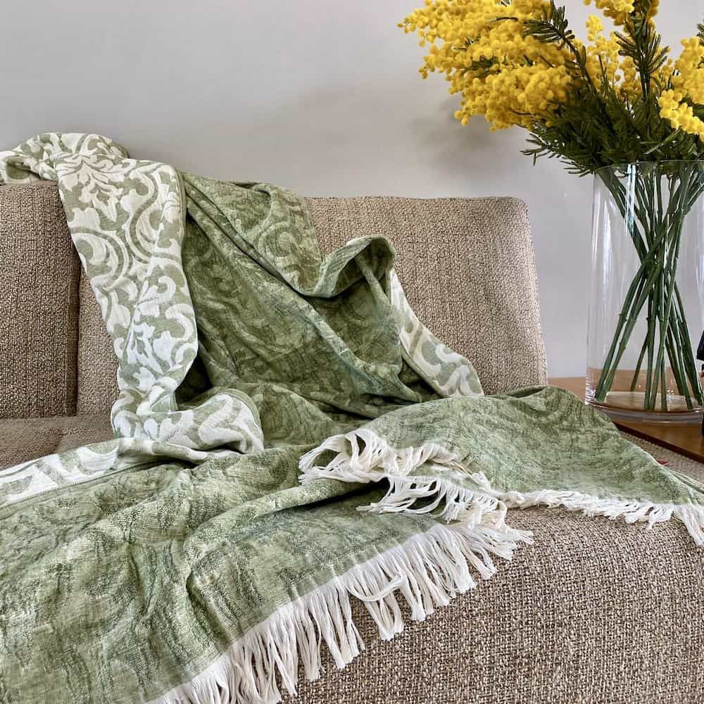 Blankets & Plaids | Plaid Firenze Linen Green 130X180 Cm Blankets & Plaids Blankets & Plaids