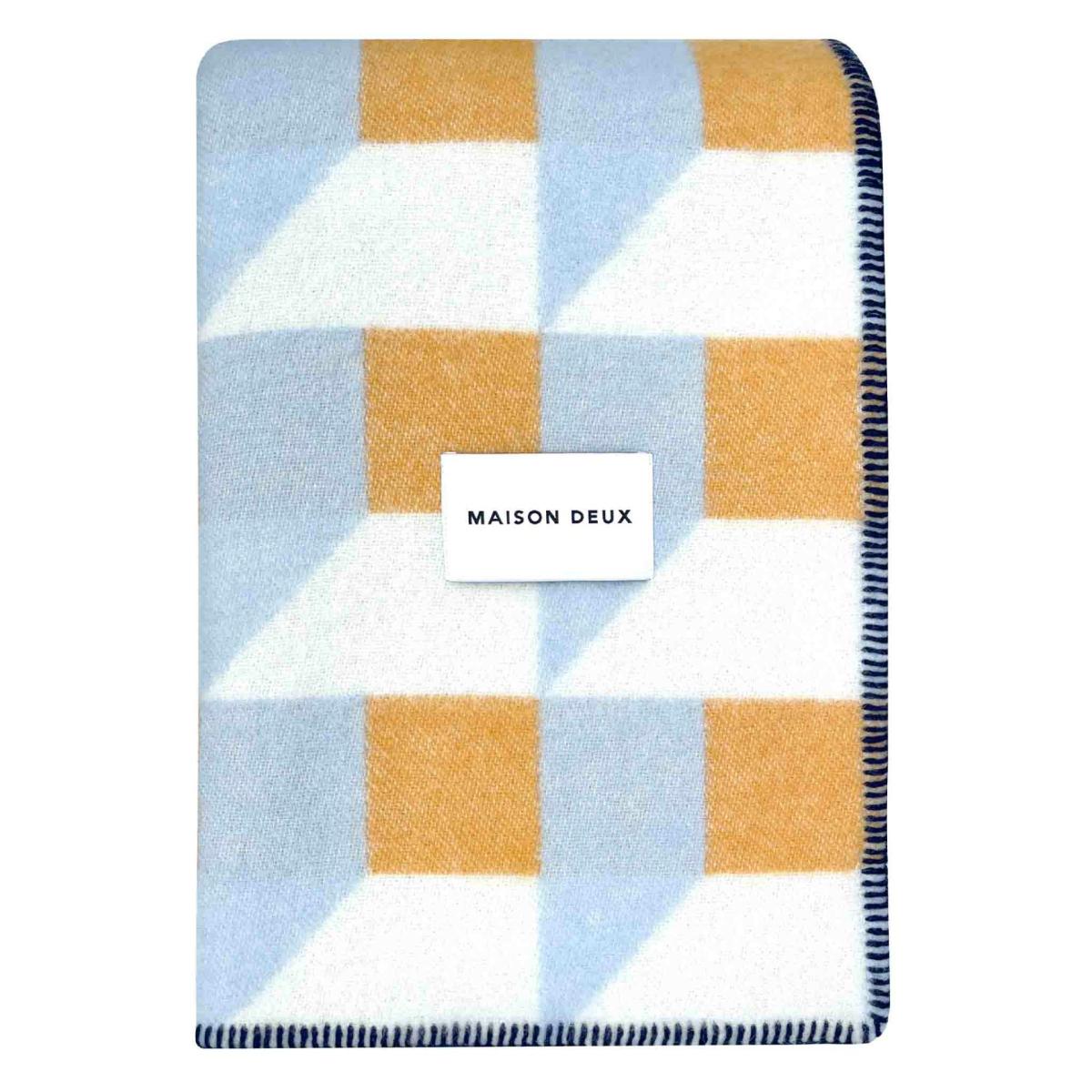 Blankets & Plaids | Wool Blanket Cubics, Blue-Honey Blankets & Plaids Blankets & Plaids