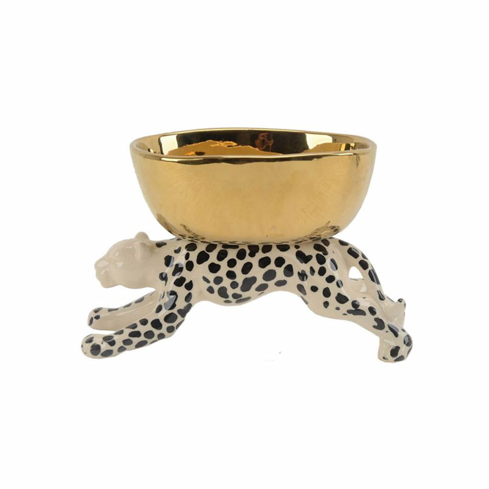 Cake stands & decorative bowls | Bowl ‘Golden Leopard’ Made Of Porcelain 24X13X16 Cm Cake stands & decorative bowls Cake stands & decorative bowls