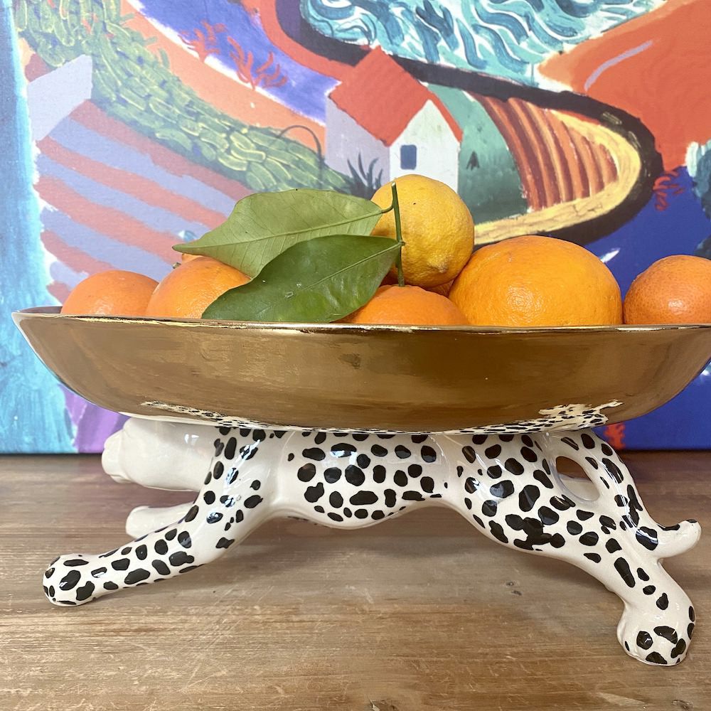 Cake stands & decorative bowls | Bowl ‘Golden Leopard’ Xl Porcelain 32X29X13 Cm Cake stands & decorative bowls Cake stands & decorative bowls