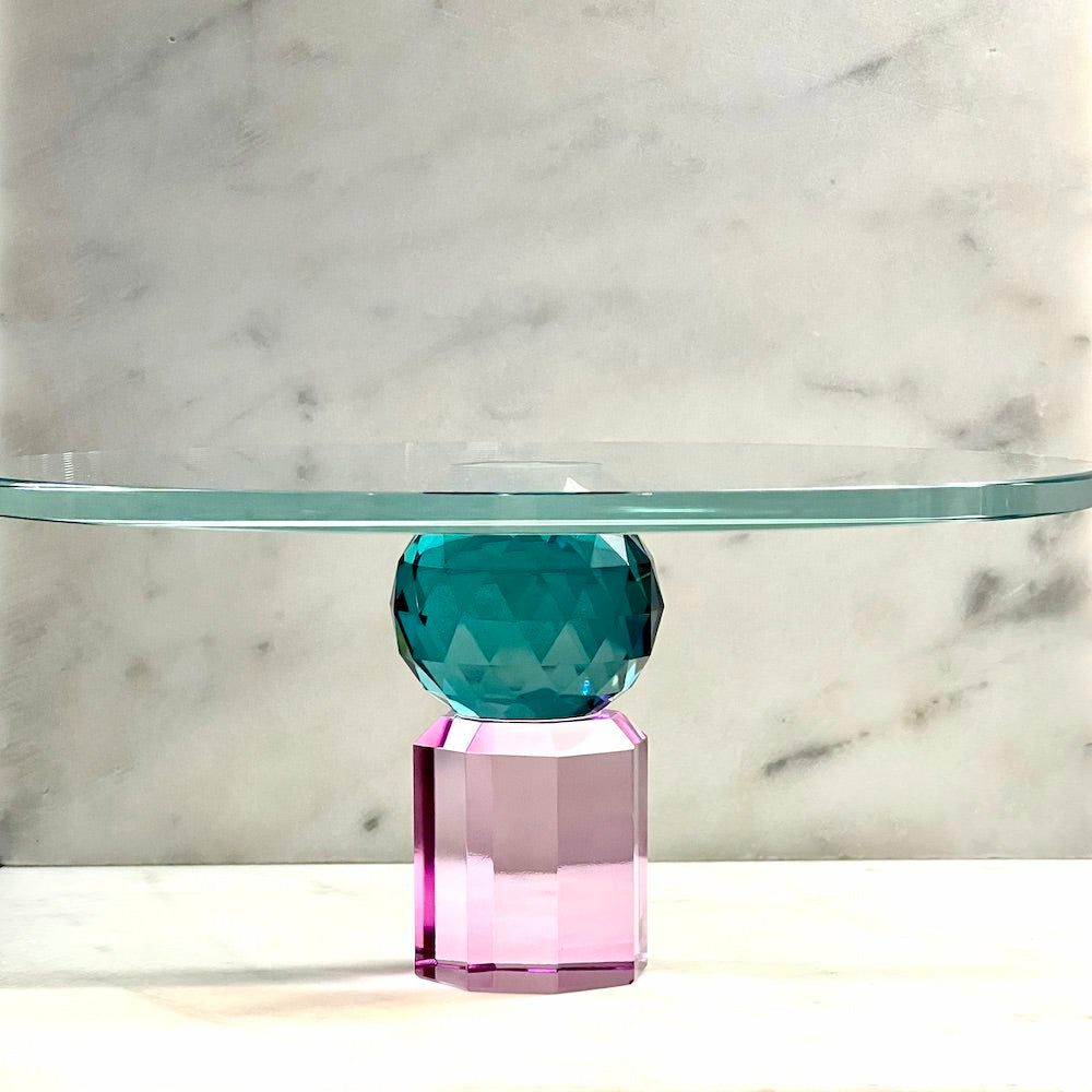 Cake stands & decorative bowls | Cake Stand Luisa, Crystal Glass, Petrol-Violet, 11.3Xø25 Cm Cake stands & decorative bowls Cake stands & decorative bowls