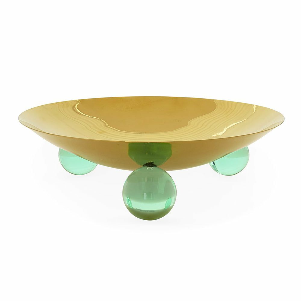 Cake stands & decorative bowls | Decorative Bowl Globo Tripod Yellow + Green Cake stands & decorative bowls Cake stands & decorative bowls