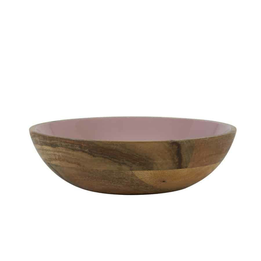 Cake stands & decorative bowls | Decorative Bowl Ranco Pink Wood Ø25X5.5 Cm Cake stands & decorative bowls Cake stands & decorative bowls