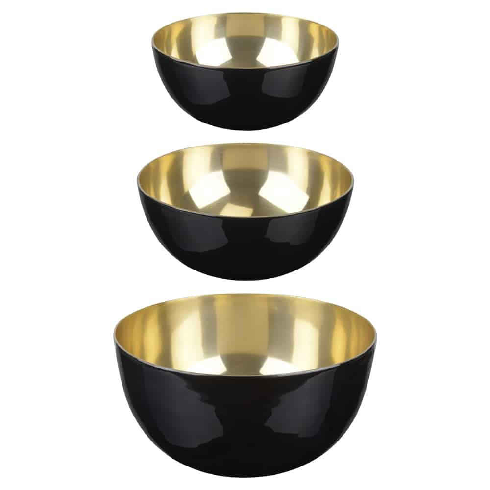 Cake stands & decorative bowls | Decorative Bowls Set Of 3 Layer Gold-Black Aluminum Cake stands & decorative bowls Cake stands & decorative bowls