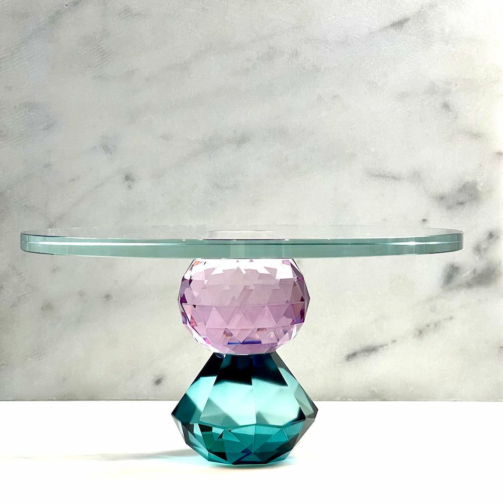 Candlesticks & candle holders | Cake Stand Antoinette, Crystal Glass, Violet-Petrol, 10.8Xø20 Cm Candlesticks & candle holders Candlesticks & candle holders