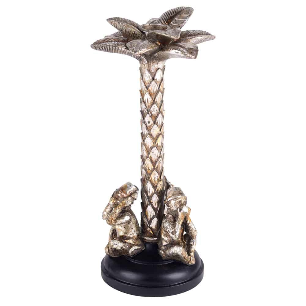 Candlesticks & candle holders | Candlestick Gotham Palm Tree Old Silver Ø12X24Cm Candlesticks & candle holders Candlesticks & candle holders