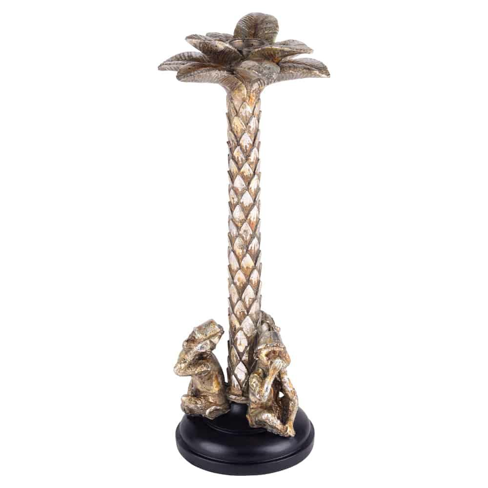 Candlesticks & candle holders | Candlestick Gotham Palm Tree Old Silver Ø12X29Cm Candlesticks & candle holders Candlesticks & candle holders