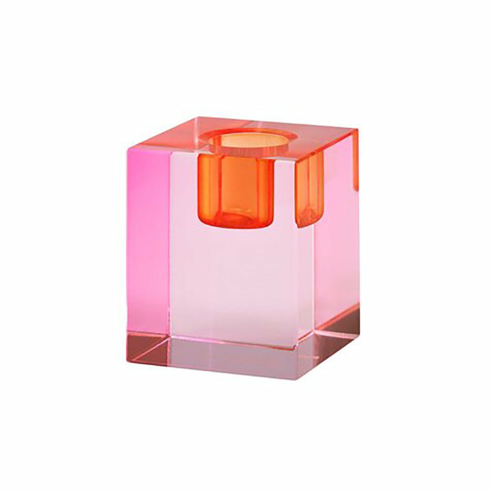 Candlesticks & candle holders | Crystal Glass Candle Holder Dioptrics Pink, Orange Candlesticks & candle holders Candlesticks & candle holders