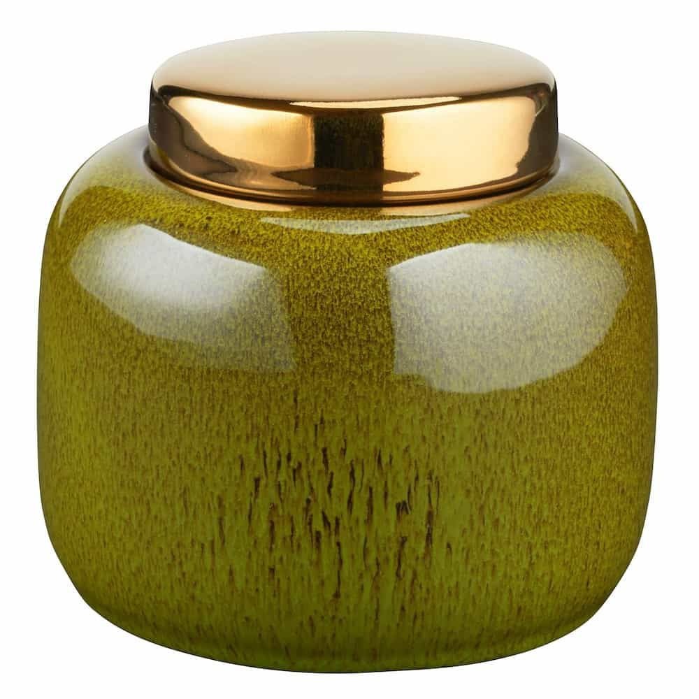 Ceramic jars & storage jars | Arita Tin In Green And Gold ⌀15X13.5Cm Ceramic jars & storage jars Ceramic jars & storage jars