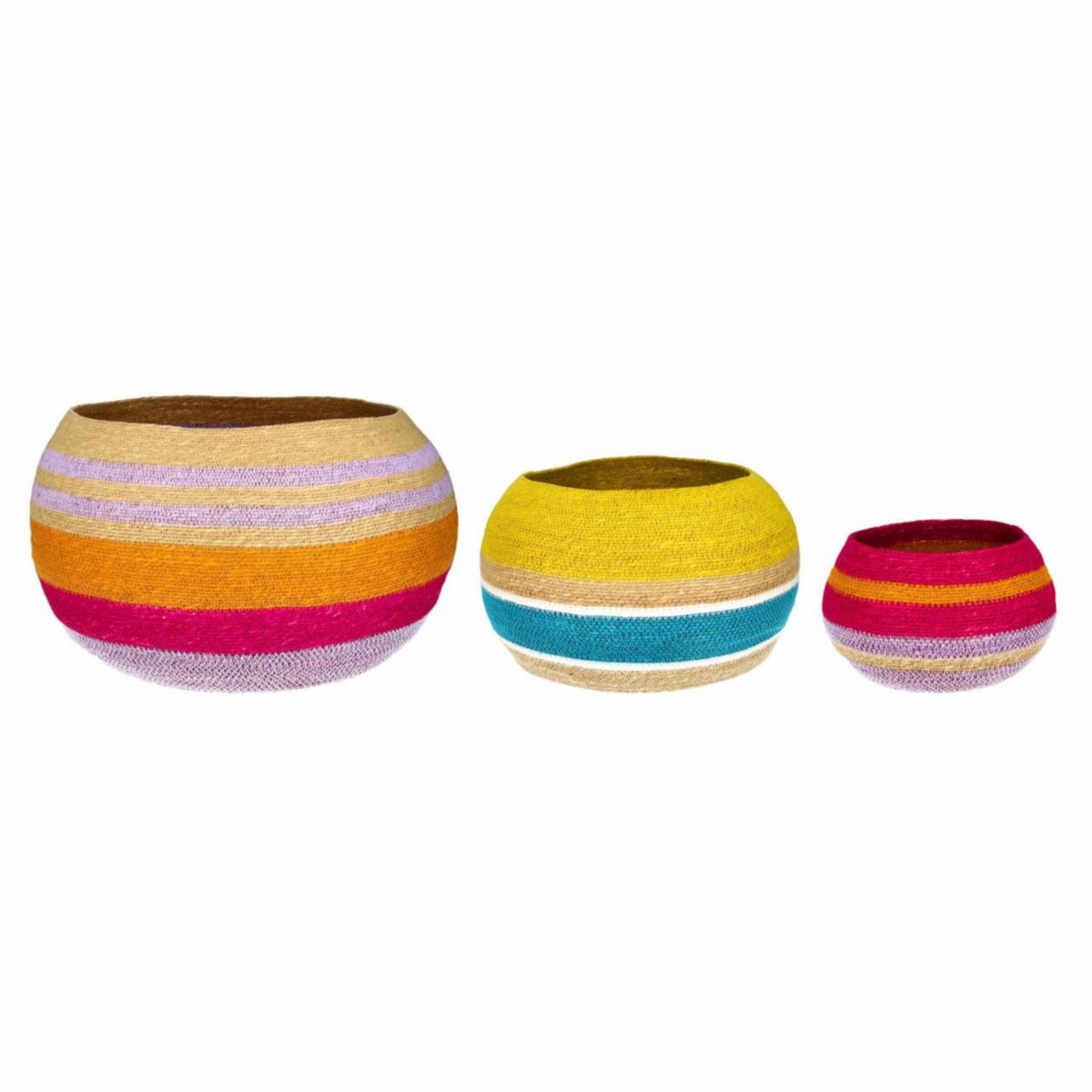 Ceramic jars & storage jars | Basket Set Boathouse Multicolored Set Of 3 Ceramic jars & storage jars Ceramic jars & storage jars