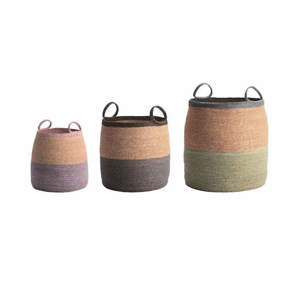 Ceramic jars & storage jars | Boathouse Basket Set 3 Pieces. With Handle Ceramic jars & storage jars Ceramic jars & storage jars