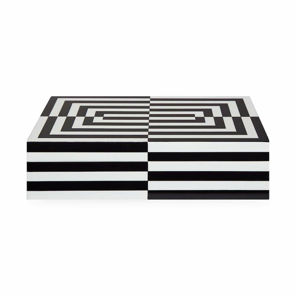 Ceramic jars & storage jars | Decorative Box Op Art Large In Black + White Ceramic jars & storage jars Ceramic jars & storage jars