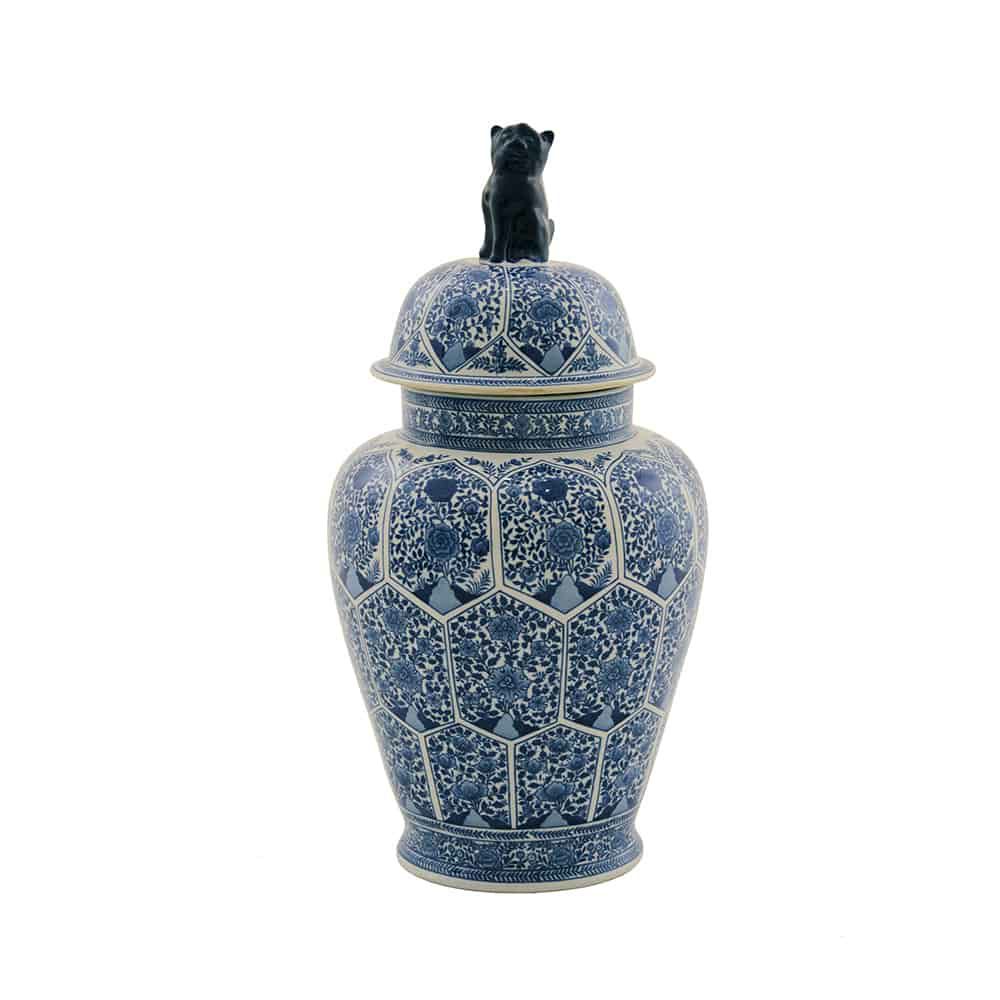 Ceramic jars & storage jars | Lidded Vase Blue Ming Blue White Ø36X71 Cm Ceramic jars & storage jars Ceramic jars & storage jars