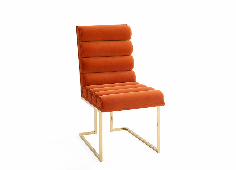 Chairs & Dining Chairs | Dining Chair Chanelled Goldfinger Orange Chairs & Dining Chairs Chairs & Dining Chairs