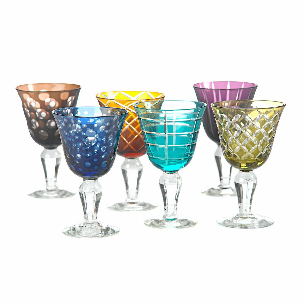 Champagne cooler | Wine Glasses Set Of 6 ‘Cuttings’ Multicolored Home Accessories Champagne cooler