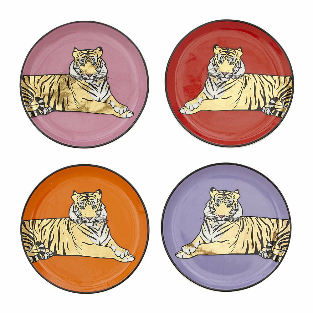 Coasters | Coaster Safari With Tiger Motif Ø10Cm Coasters Coasters