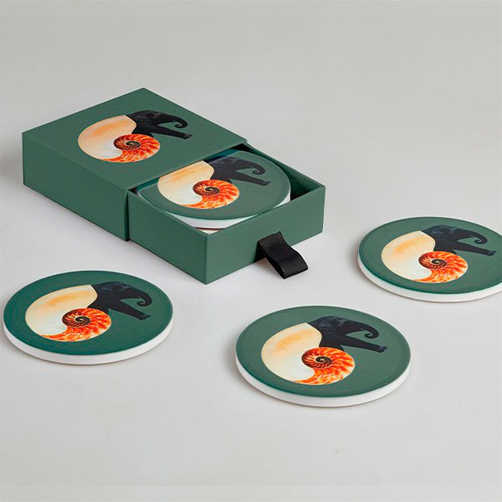 Coasters | Coaster ‘Shellephant’ Ø10Cm 4-Piece Set Home Accessories Coasters