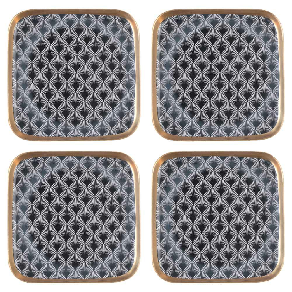 Coasters | Coasters Saigon Shell Design Black And White 4 Pieces Coasters Coasters