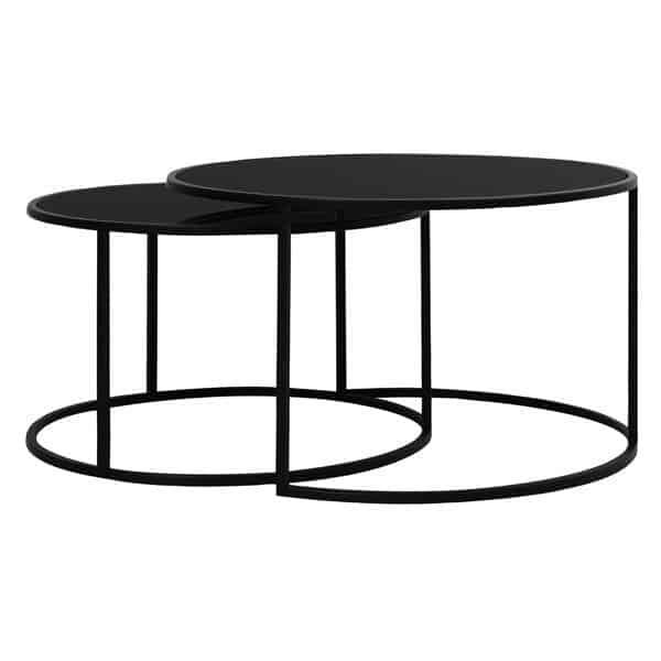 Coffee tables | Coffee Table Duarte Glass Black Matt Set Of 2 Coffee tables Coffee tables