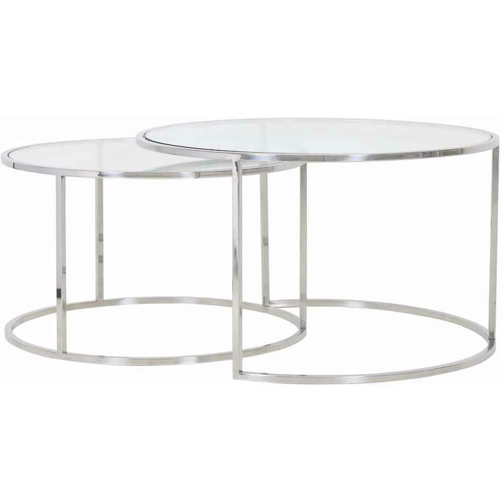 Coffee tables | Coffee Table Duarte Glass Nickel Set Of 2 Coffee tables Coffee tables