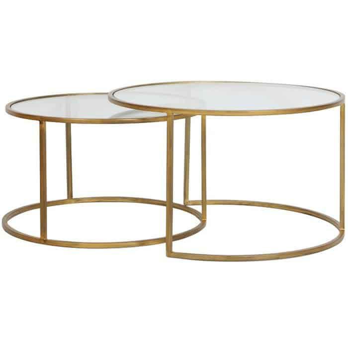 Coffee tables | Coffee Table Duarte Gold Glass Set Of 2 Coffee tables Coffee tables