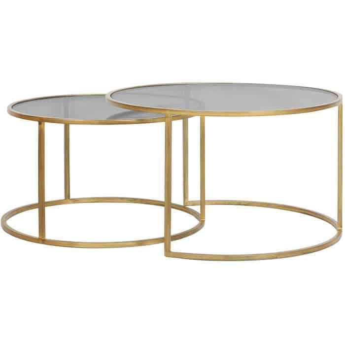 Coffee tables | Coffee Table Duarte Gold Smoke Glass Set Of 2 Coffee tables Coffee tables