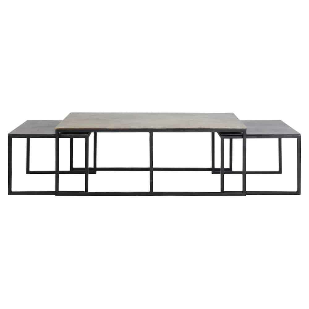 Coffee tables | Coffee Table Kumalu Antique Bronze Set Of 3 120X60X45 Cm Coffee tables Coffee tables