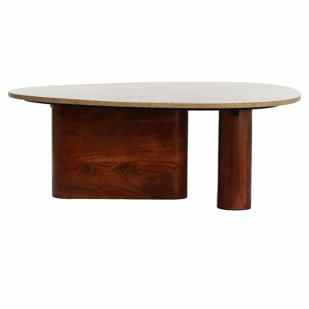 Coffee tables | Coffee Table Mahelona Travertine Sand+Wood Brown Coffee tables Coffee tables