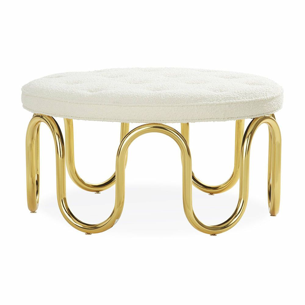 Coffee tables | Coffee Table Ottoman Scalinatella, Bouclé In Olympus Ivory Coffee tables Coffee tables