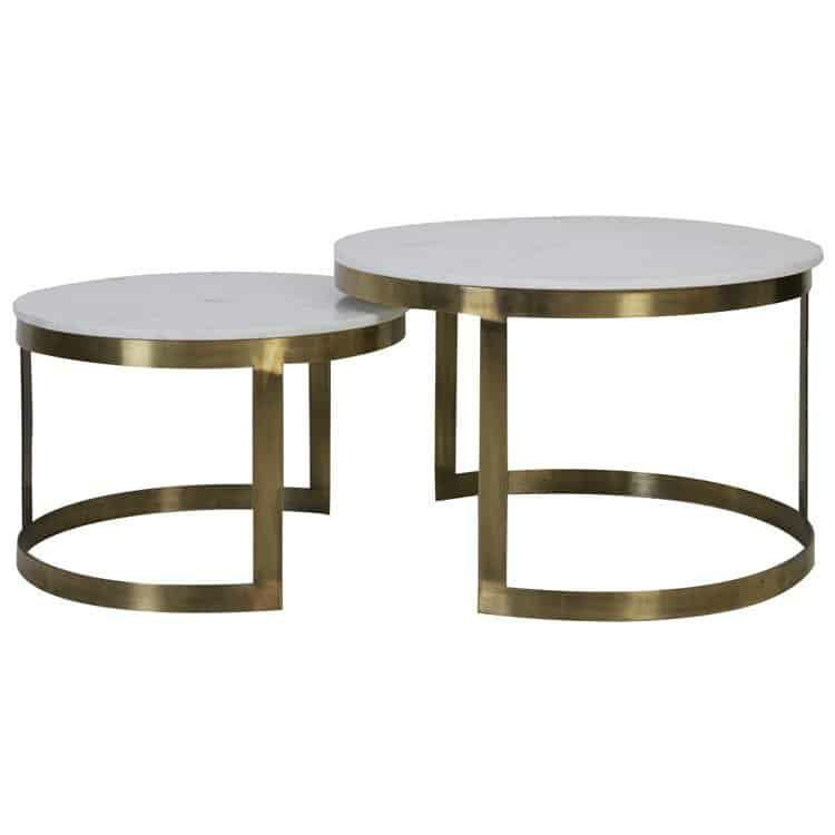 Coffee tables | Coffee Table Perlato Marble White-Antique Bronze Coffee tables Coffee tables