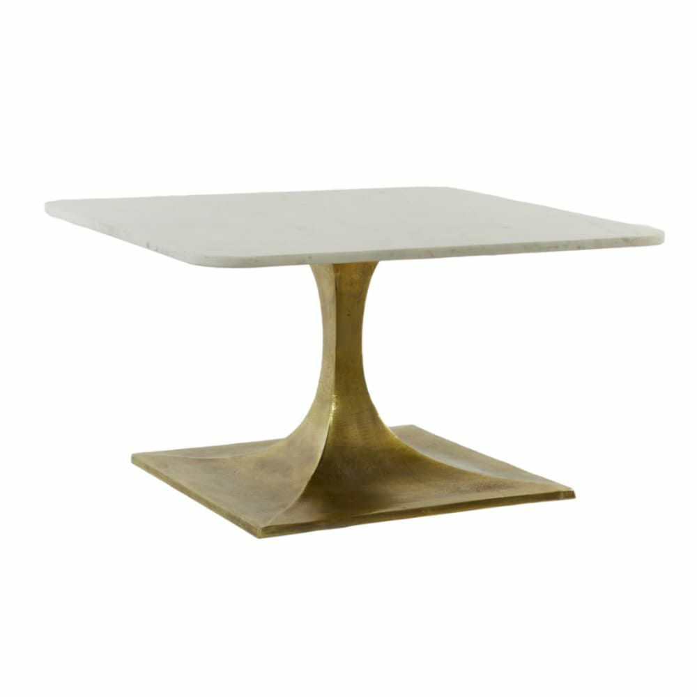 Coffee tables | Coffee Table Rickard Marble White + Antique Bronze 70X70X39Cm Coffee tables Coffee tables