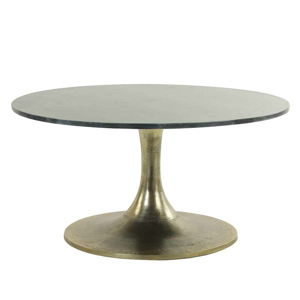 Coffee tables | Coffee Table Rickerd Green Marble + Antique Bronze Ø76X36 Cm Coffee tables Coffee tables