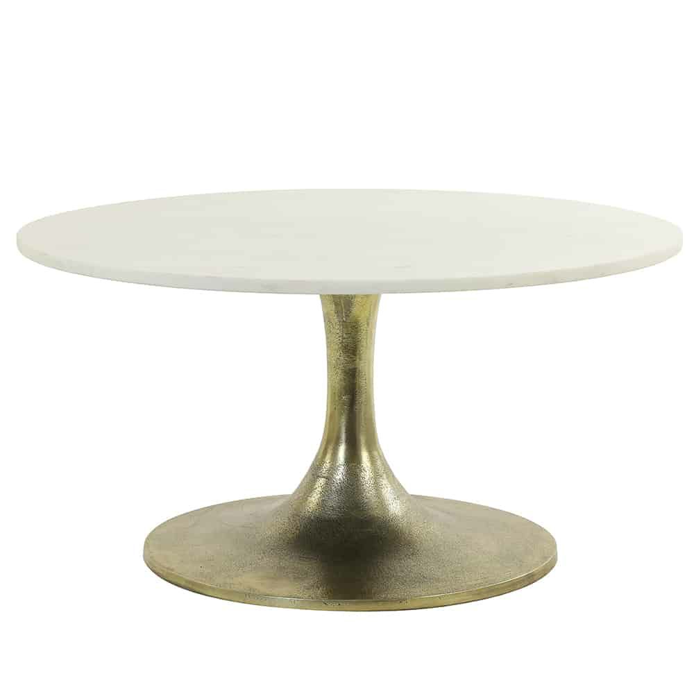 Coffee tables | Coffee Table Rickerd White Marble + Antique Bronze Ø76X36 Cm Coffee tables Coffee tables