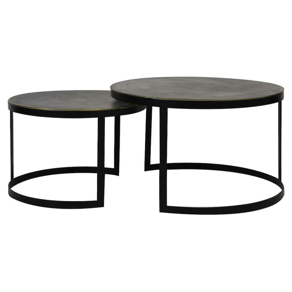 Coffee tables | Coffee Table Set Of 2 ‘Trelo’ Antique Bronze-Black Coffee tables Coffee tables