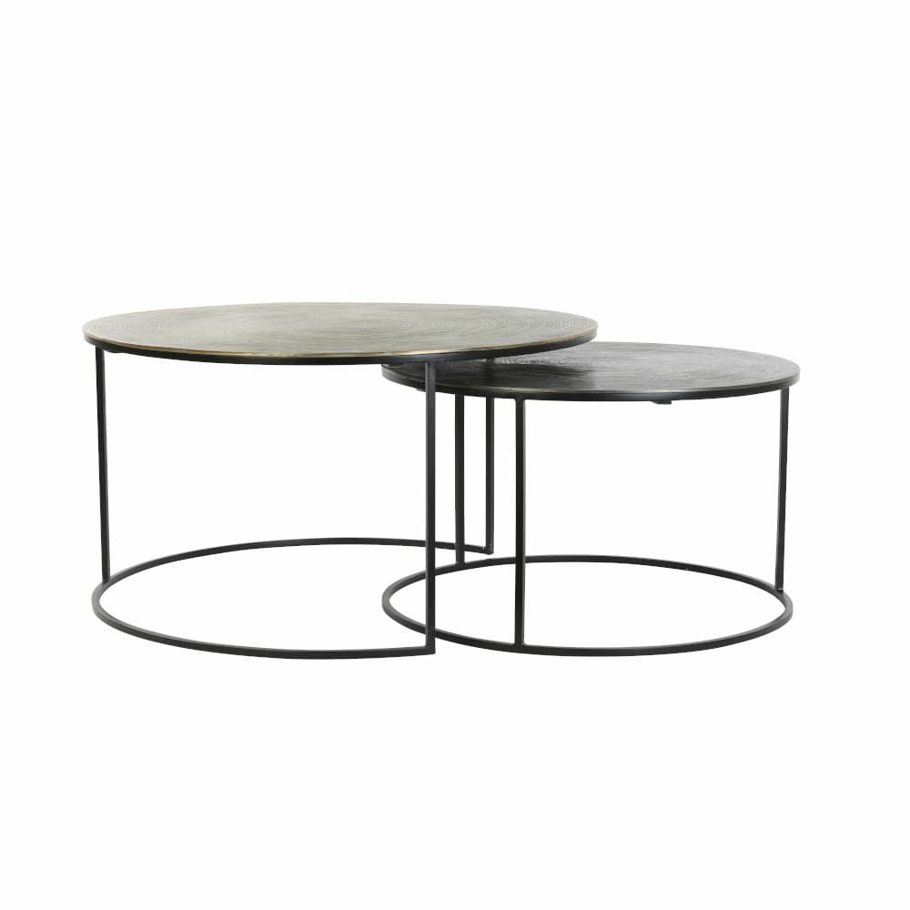 Coffee tables | Coffee Table Set Primo, Bronze + Black Ø61X37+Ø76X41 Cm Coffee tables Coffee tables