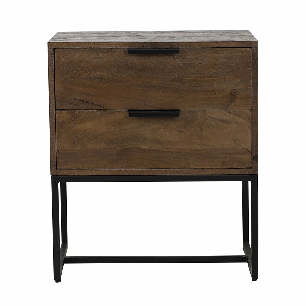 Console tables & dressers | Bedside Chest Of Drawers Meave Wood Dark Brown Console tables & dressers Console tables & dressers