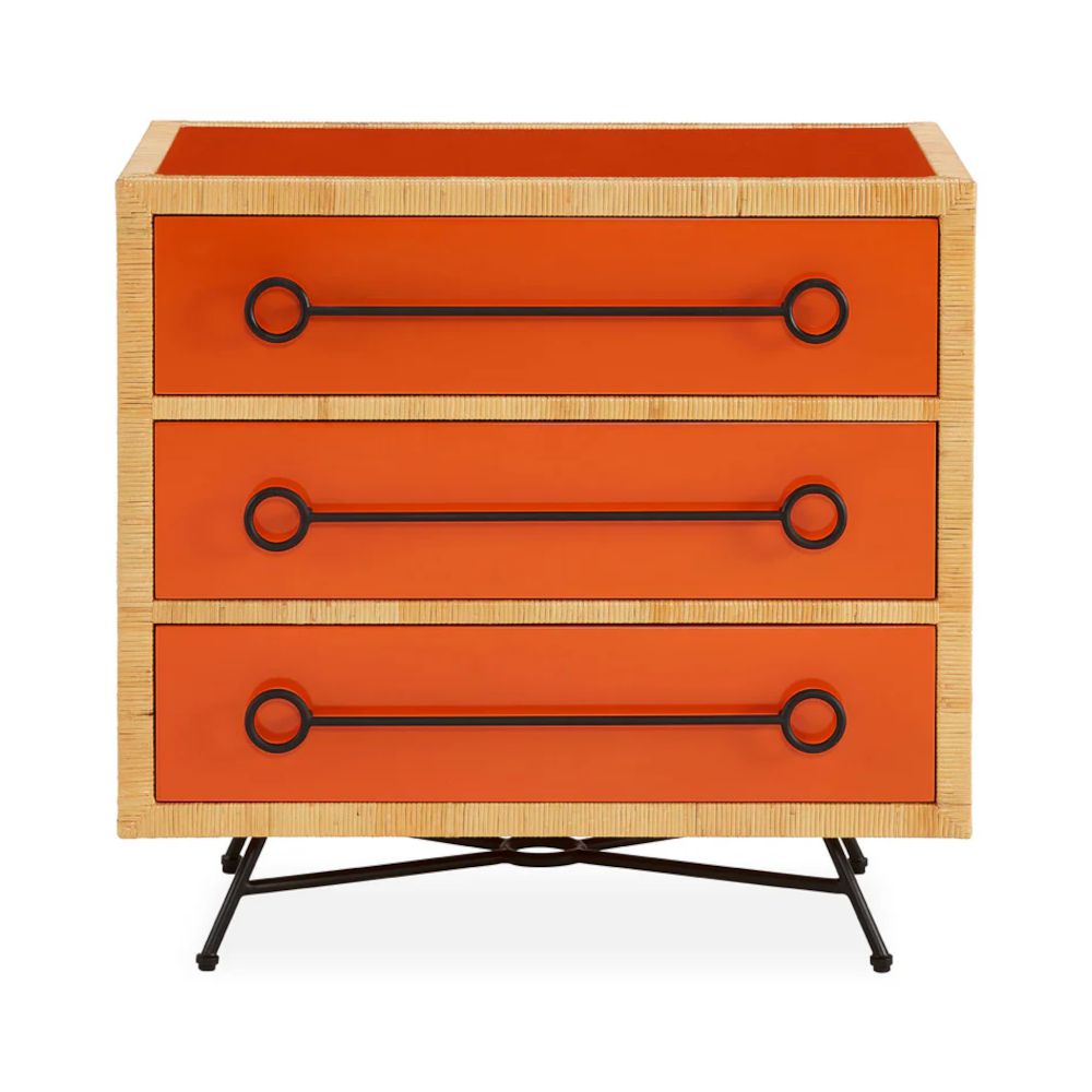 Console tables & dressers | Chest Of Drawers Wellington, 3 Drawers, Orange Furniture Console tables & dressers