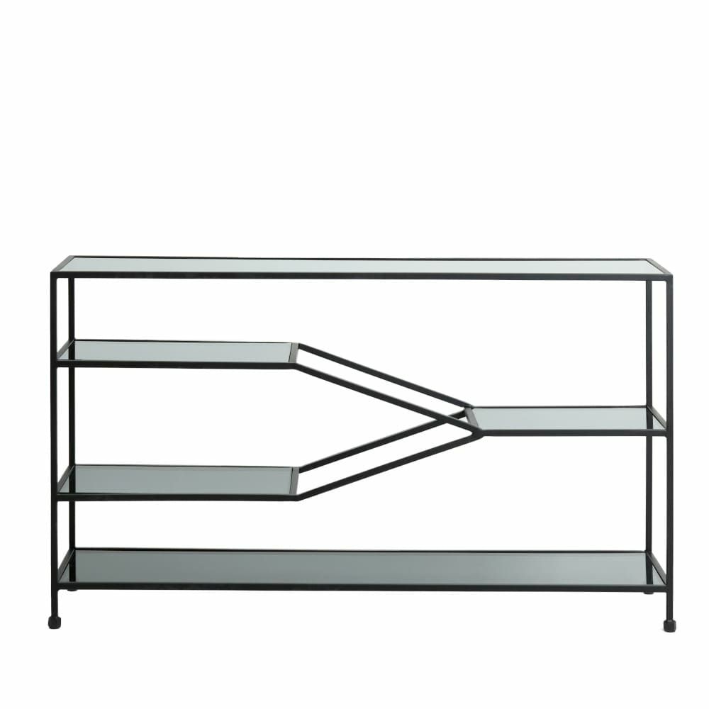 Console tables & dressers | Console Table Aino Matt Black And Smoked Glass Console tables & dressers Console tables & dressers