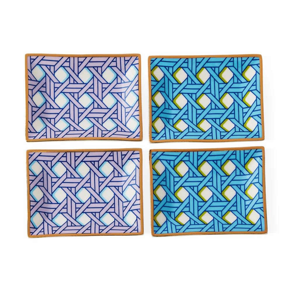 Dishes & glasses | Decorative Plates Set Of 4 Basketweave Petite Dishes & glasses Dishes & glasses