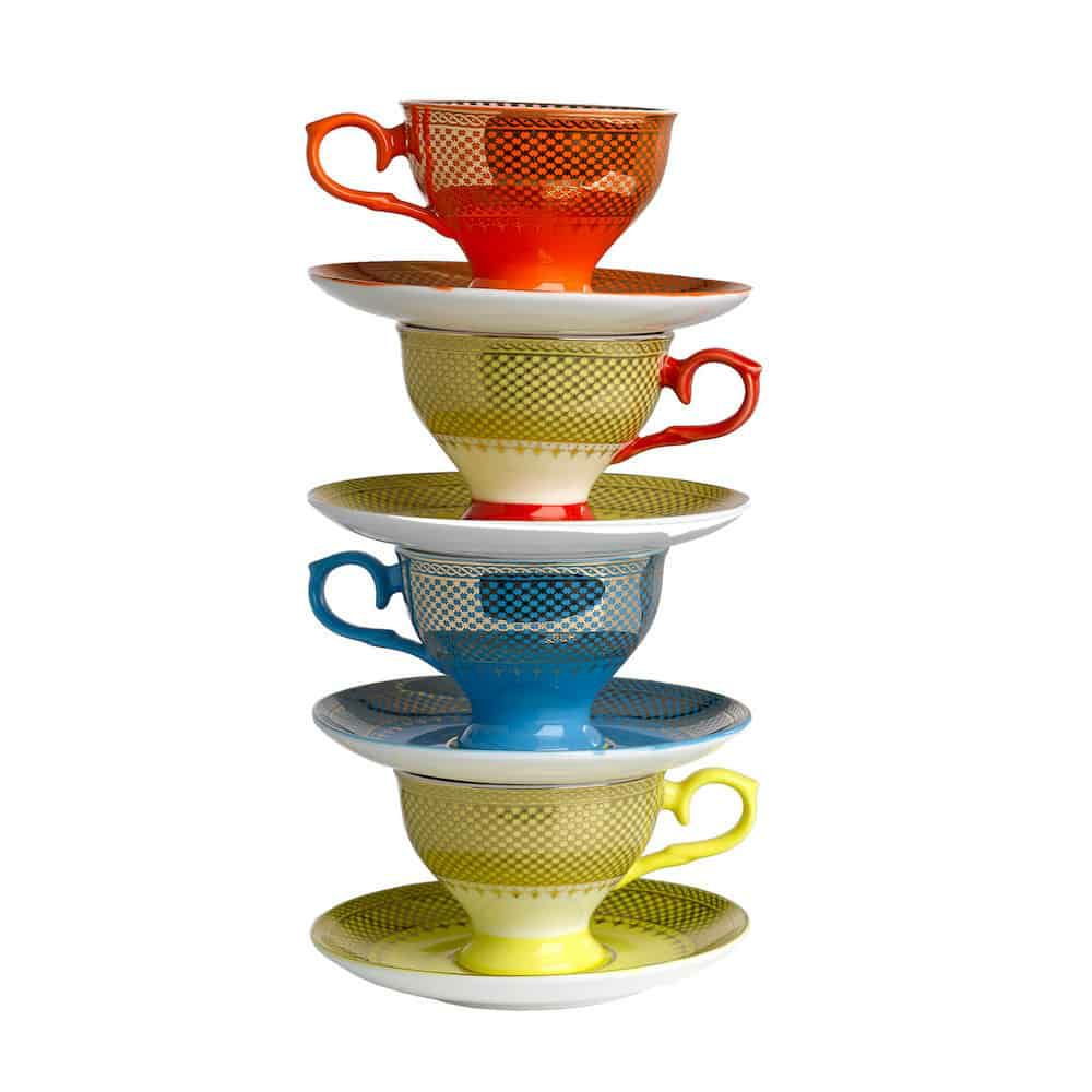 Dishes & glasses | Espresso Cups ‘Grandma’ Set Of 4 Porcelain, Multicolored Dishes & glasses Dishes & glasses