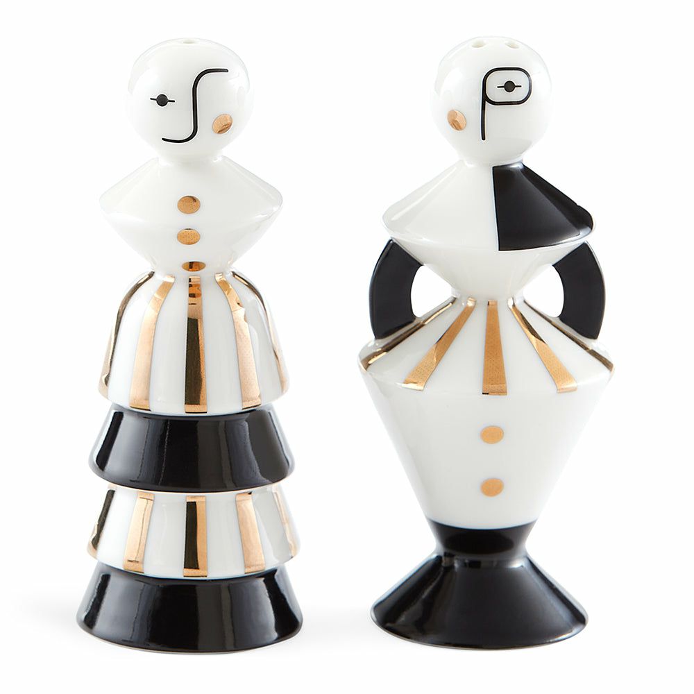 Dishes & glasses | Salt And Pepper Shaker Set Vienna Black And White Dishes & glasses Dishes & glasses