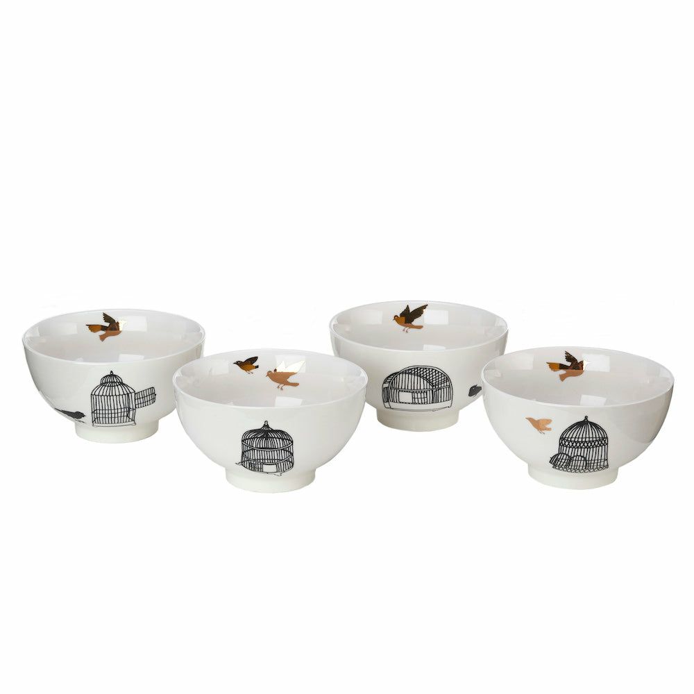 Dishes & glasses | Snack Bowls ‘Freedom Birds’ Set Of 4 Dishes & glasses Dishes & glasses