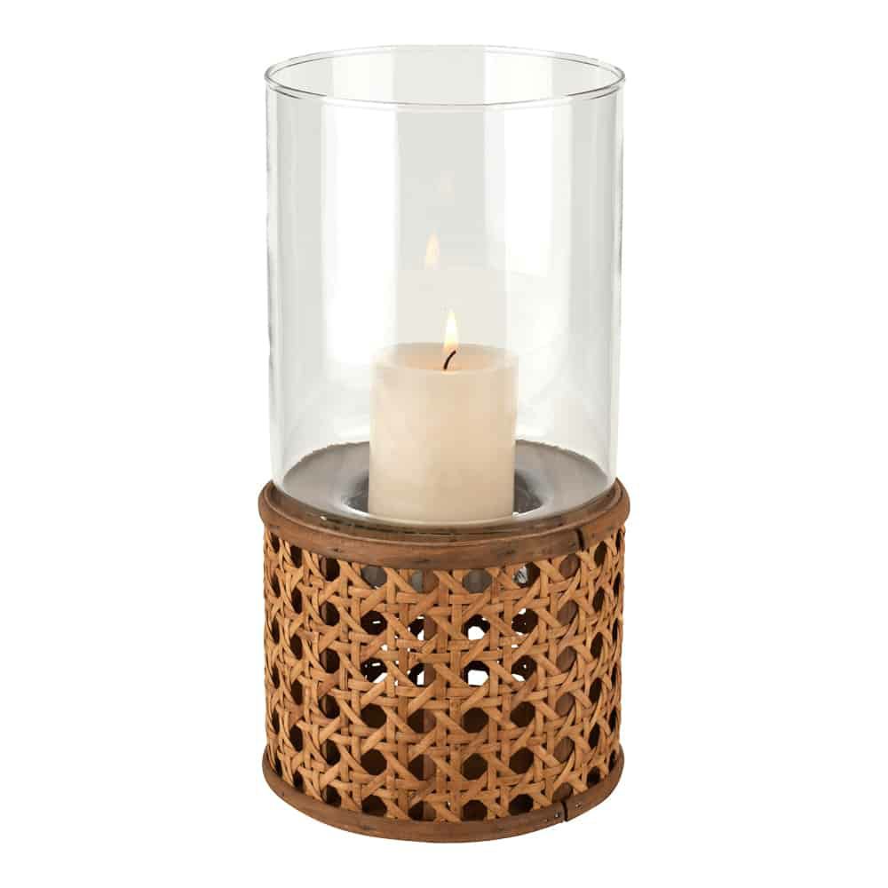 Lanterns & lanterns | Lantern Boathouse Rattan Glass Ø14X29Cm Home Accessories Lanterns & lanterns