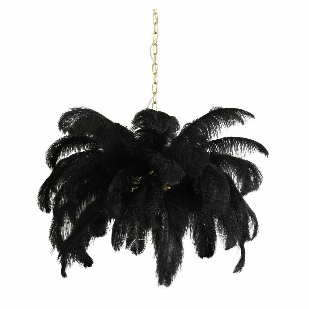 Pendant lights & hanging lights | Feather Hanging Light Gold-Black Ø80Cm Lamps & Lights Pendant lights & hanging lights