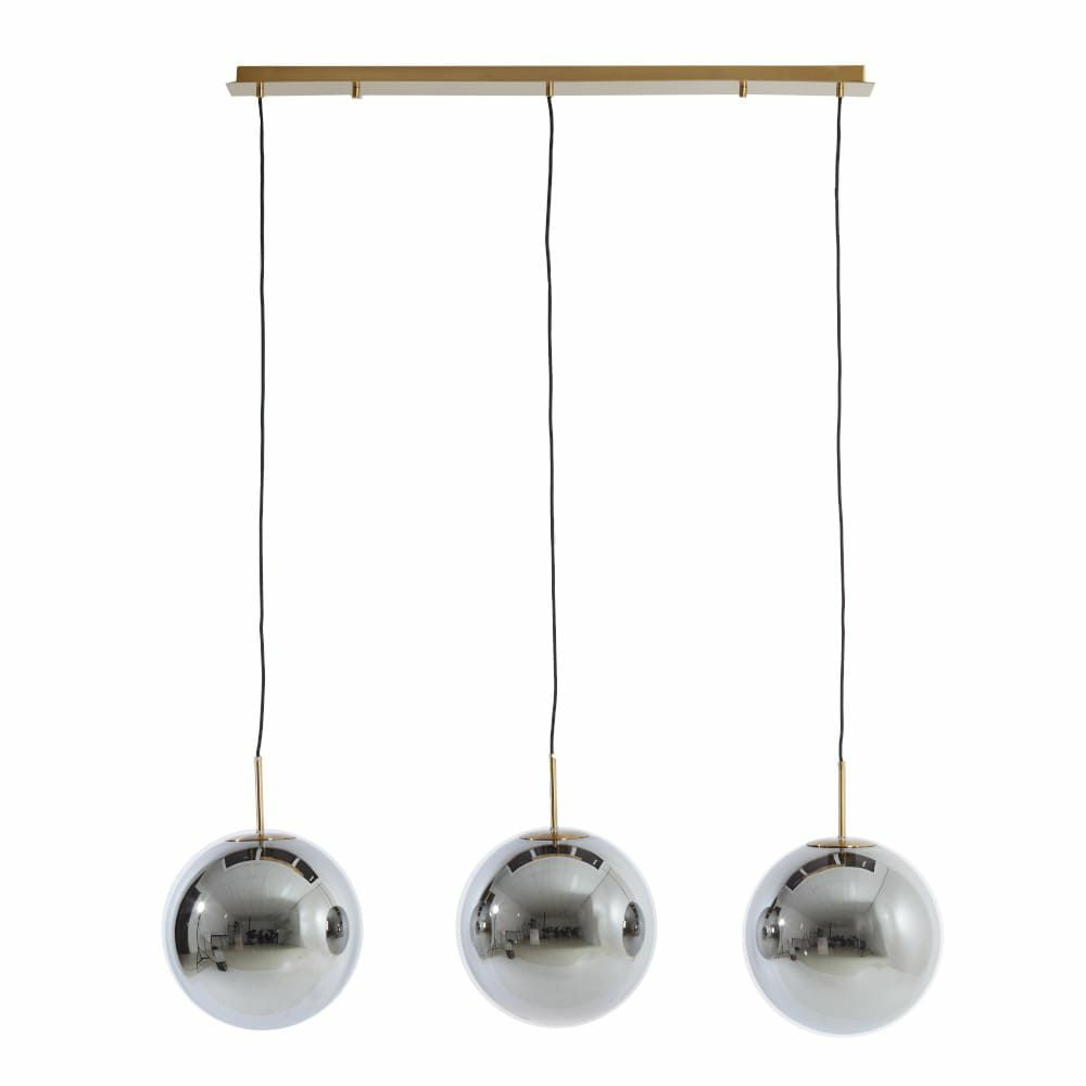 Pendant lights & hanging lights | Hanging Lamp 3L Medina Smoked Glass + Gold 120X30X30 Cm Lamps & Lights Pendant lights & hanging lights