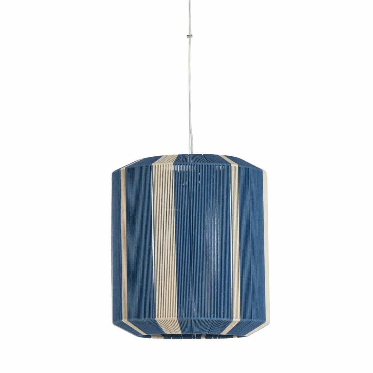 Pendant lights & hanging lights | Hanging Lamp Kozana Blue/Cream Striped Ø48X55 Cm Lamps & Lights Pendant lights & hanging lights