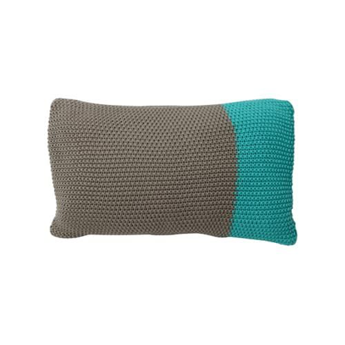 Pillow | Cushion Block Grey-Sea Green Home Accessories Pillow