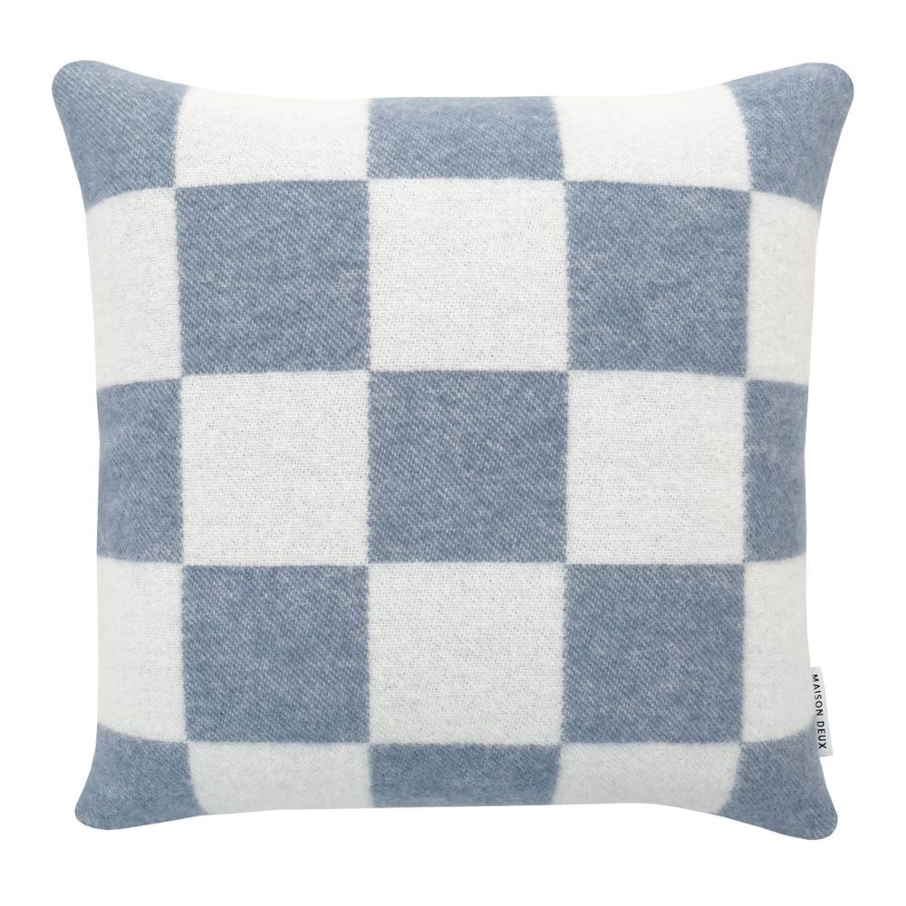 Pillow | Cushion Checkerboard Pattern Denim White Home Accessories Pillow