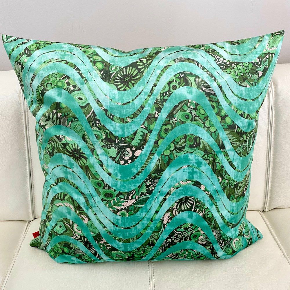 Pillow | Cushion ‘Happy Plaid’ Wave-Green Made Of Velvet Home Accessories Pillow